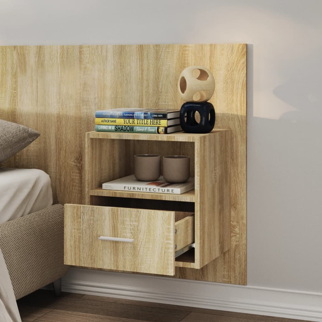 Wall-mounted Bedside Cabinet Sonoma Oak