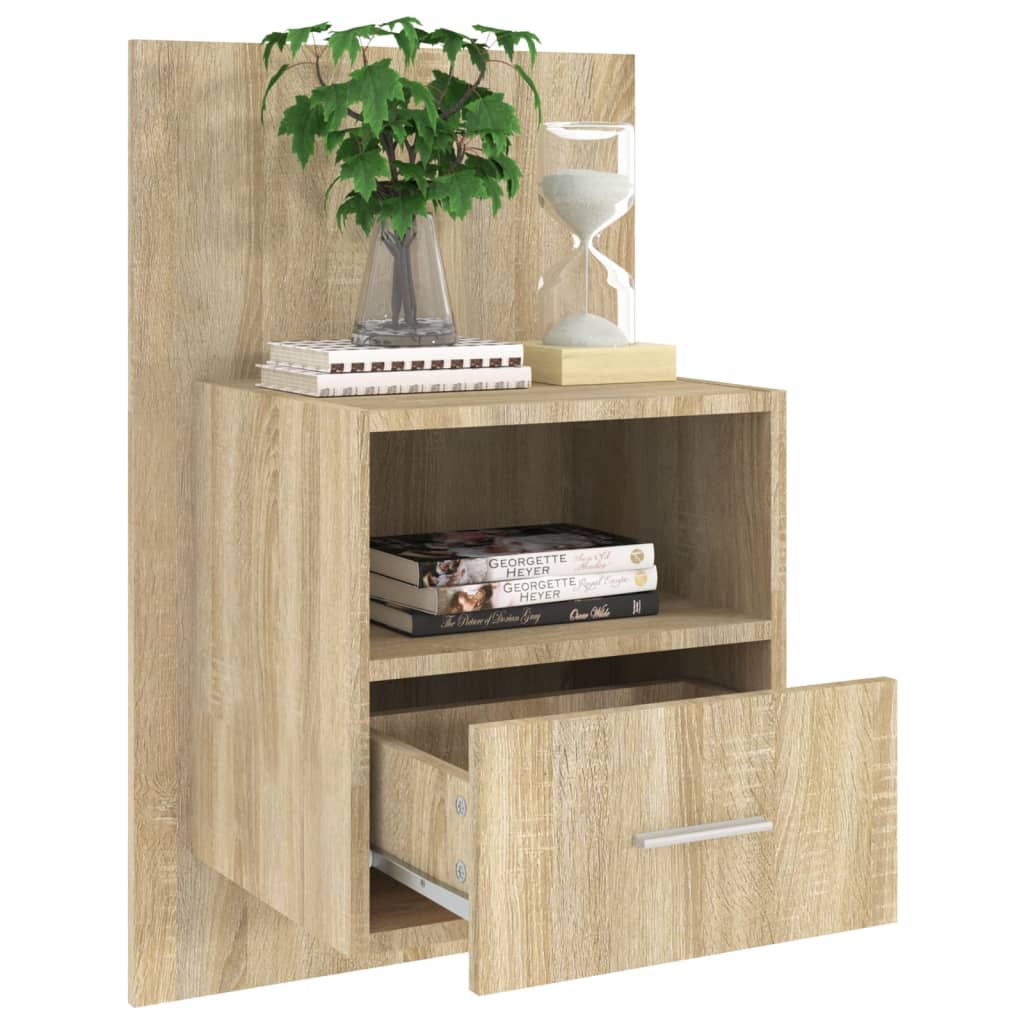 Wall-mounted Bedside Cabinet Sonoma Oak