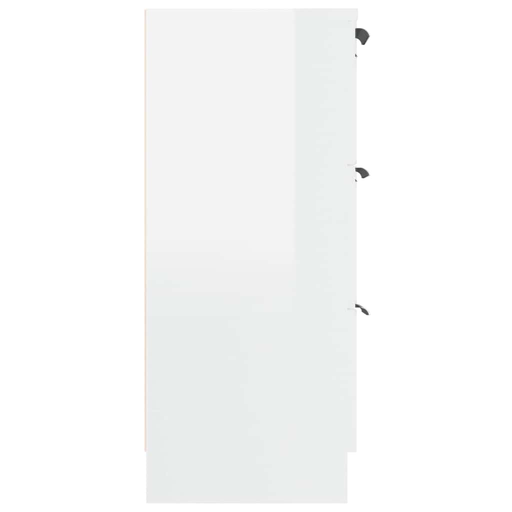Sideboard High Gloss White 60x30x70 cm Engineered Wood