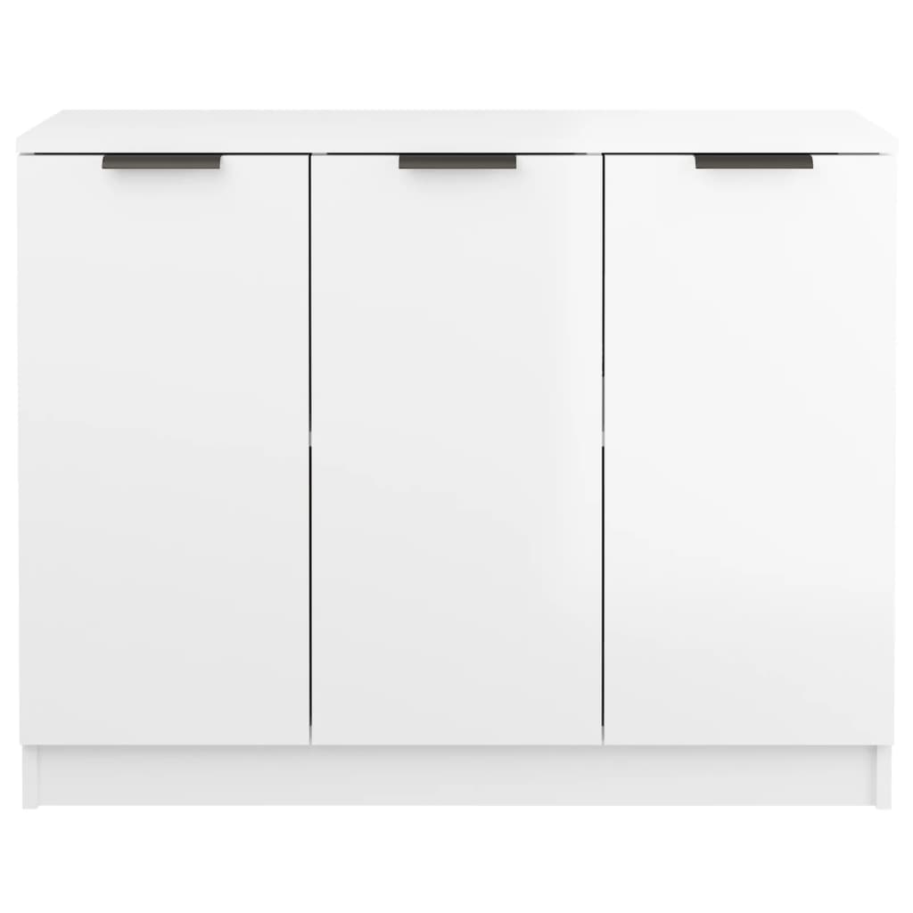 Sideboard High Gloss White 90.5x30x70 cm Engineered Wood