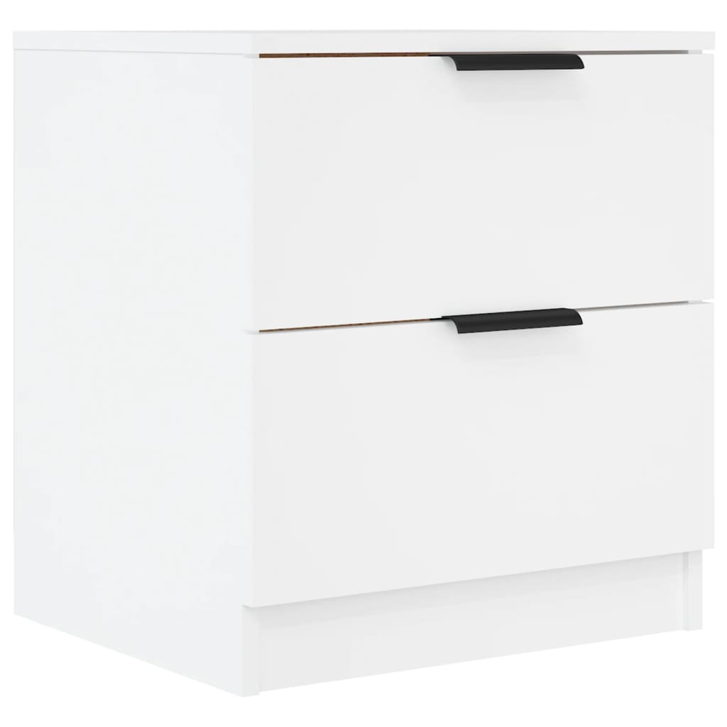 Bedside Cabinet White Engineered Wood