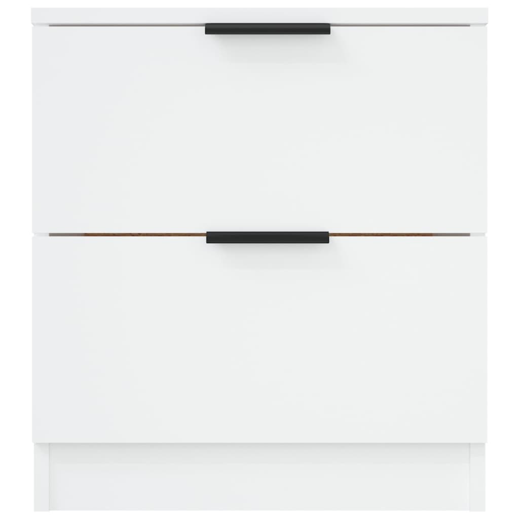 Bedside Cabinet White Engineered Wood
