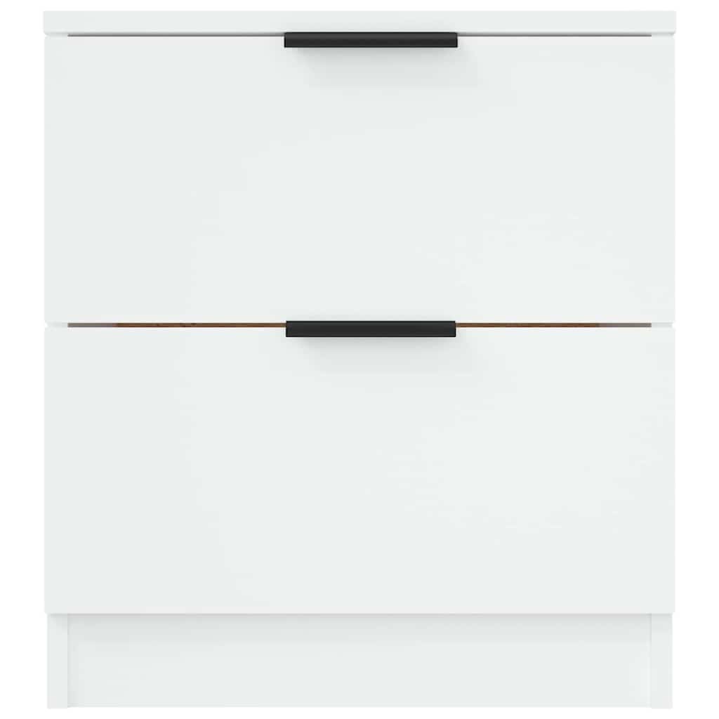 Bedside Cabinets 2 pcs White Engineered Wood