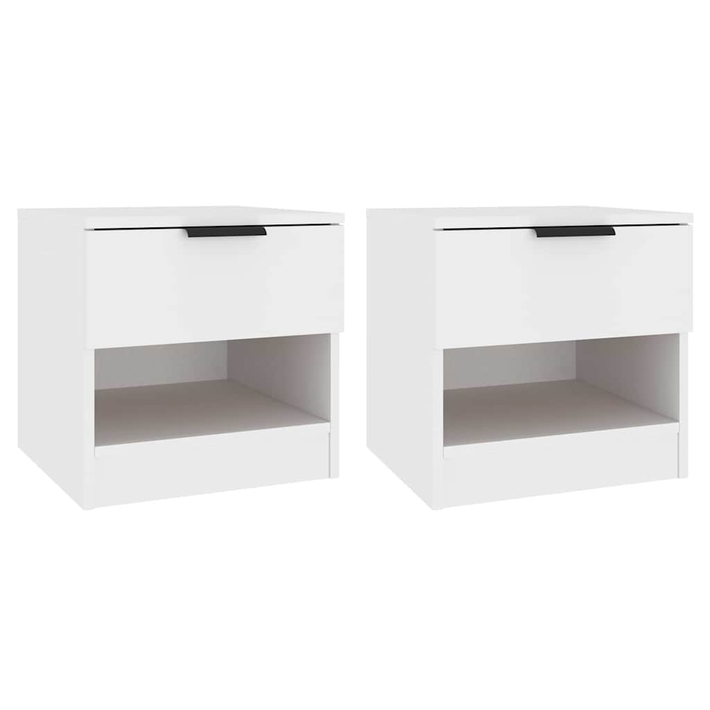 Bedside Cabinets 2 pcs White Engineered Wood