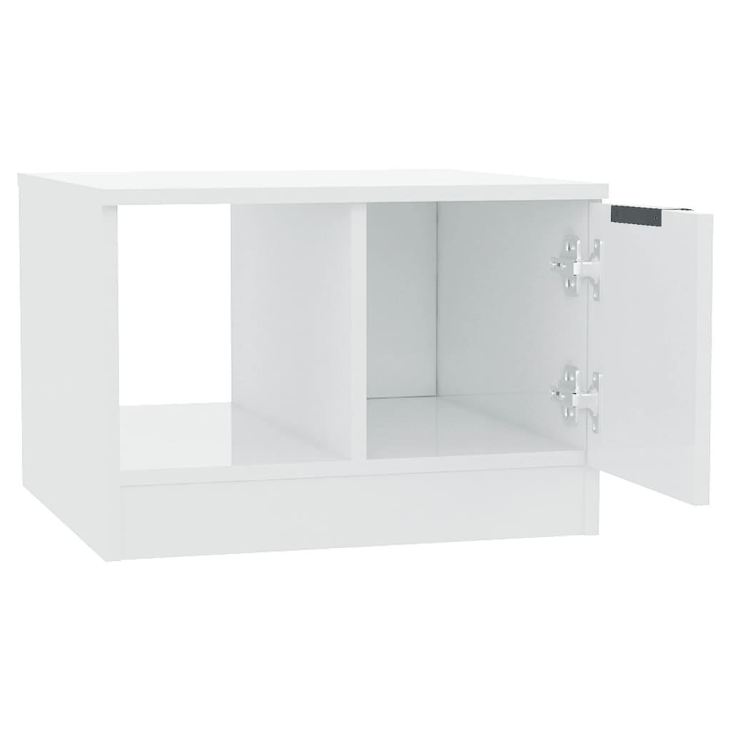 Coffee Table High Gloss White 50x50x36 cm Engineered Wood