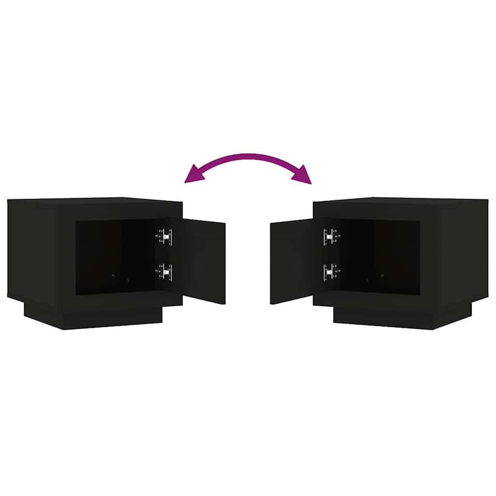 Coffee Table Black 51x50x45 cm Engineered Wood