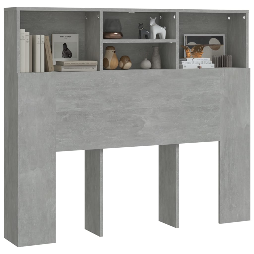 Headboard Cabinet Concrete Grey 120 cm