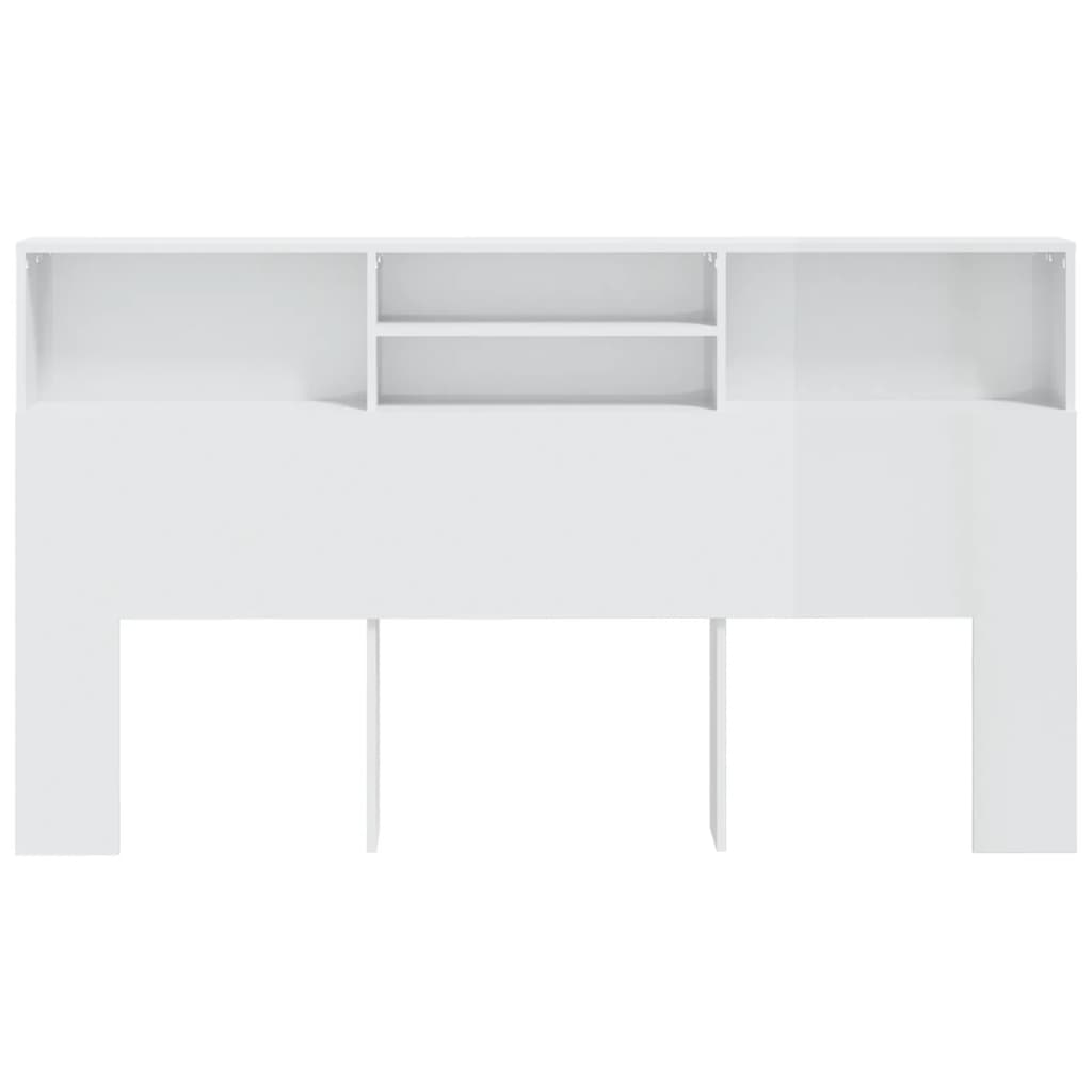 Headboard Cabinet High Gloss White 180x19x103.5 cm
