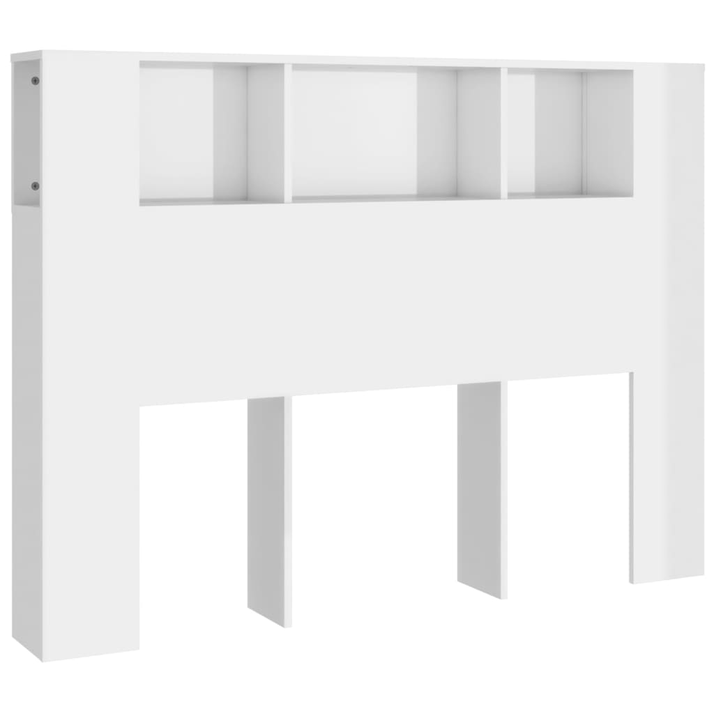 Headboard Cabinet High Gloss White 140x18.5x104.5 cm