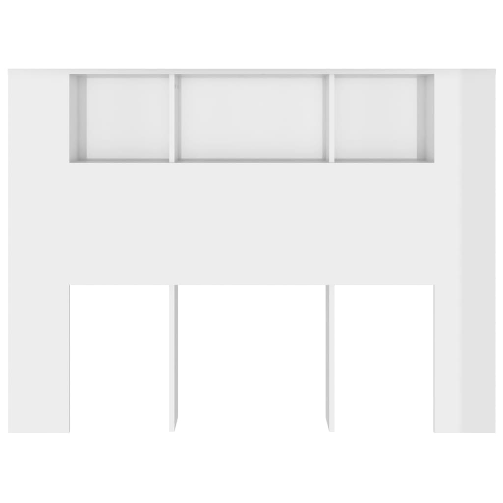 Headboard Cabinet High Gloss White 140x18.5x104.5 cm