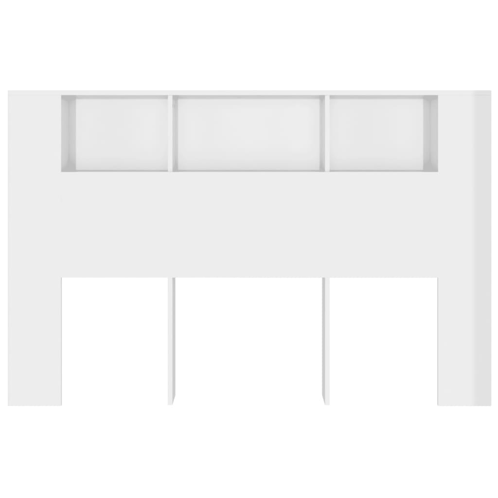 Headboard Cabinet High Gloss White 160x18.5x104.5 cm