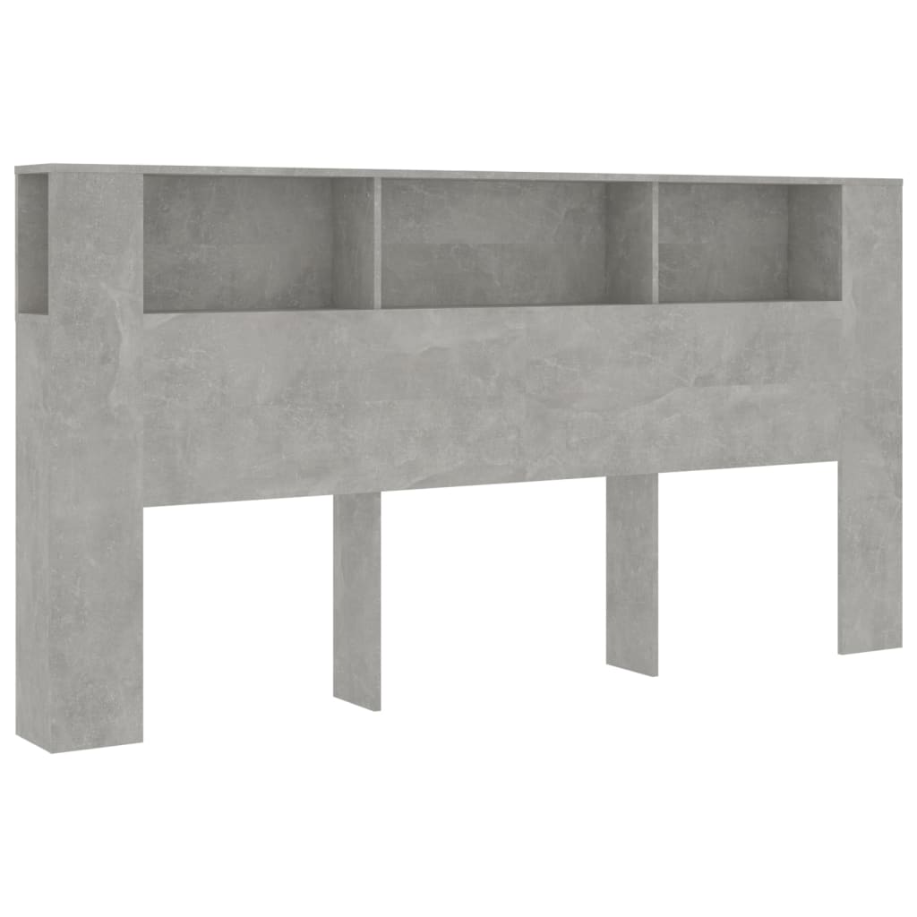 Headboard Cabinet Concrete Grey 200 cm