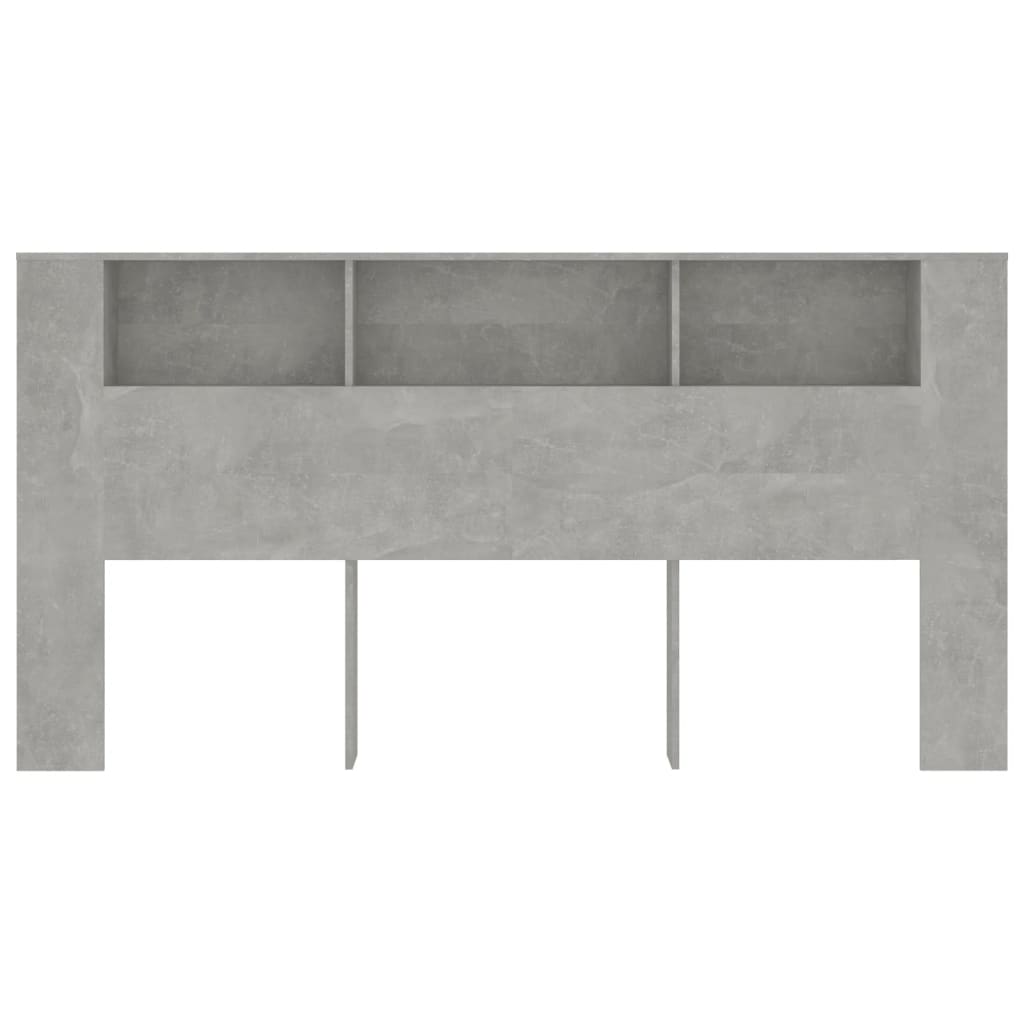 Headboard Cabinet Concrete Grey 200 cm