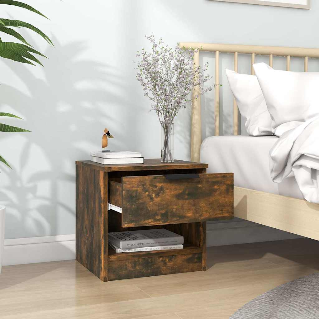 Bedside Cabinets 2 pcs Smoked Oak Engineered Wood