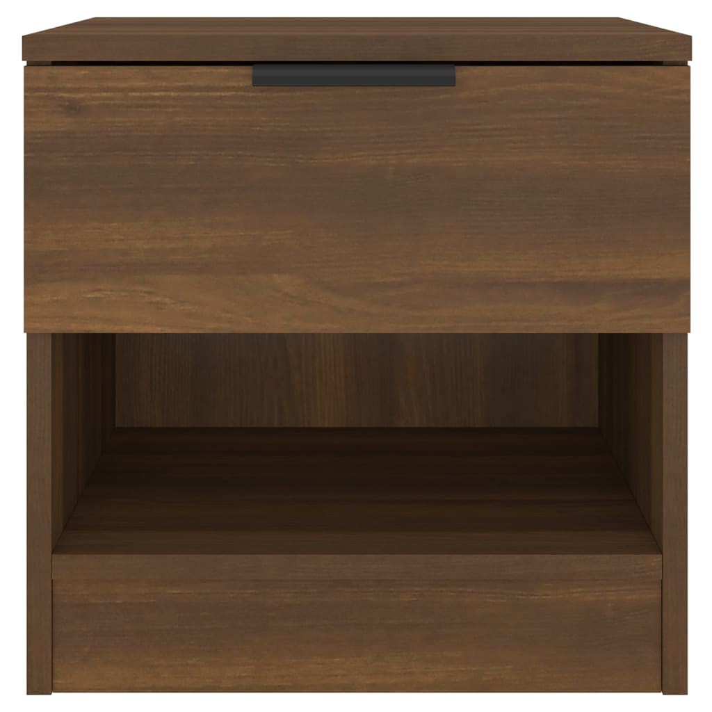 Bedside Cabinet Brown Oak Engineered Wood