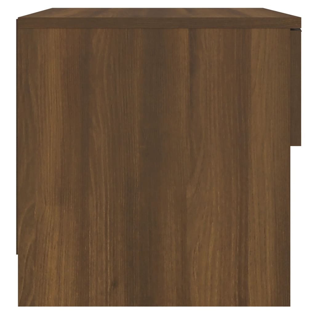 Bedside Cabinet Brown Oak Engineered Wood