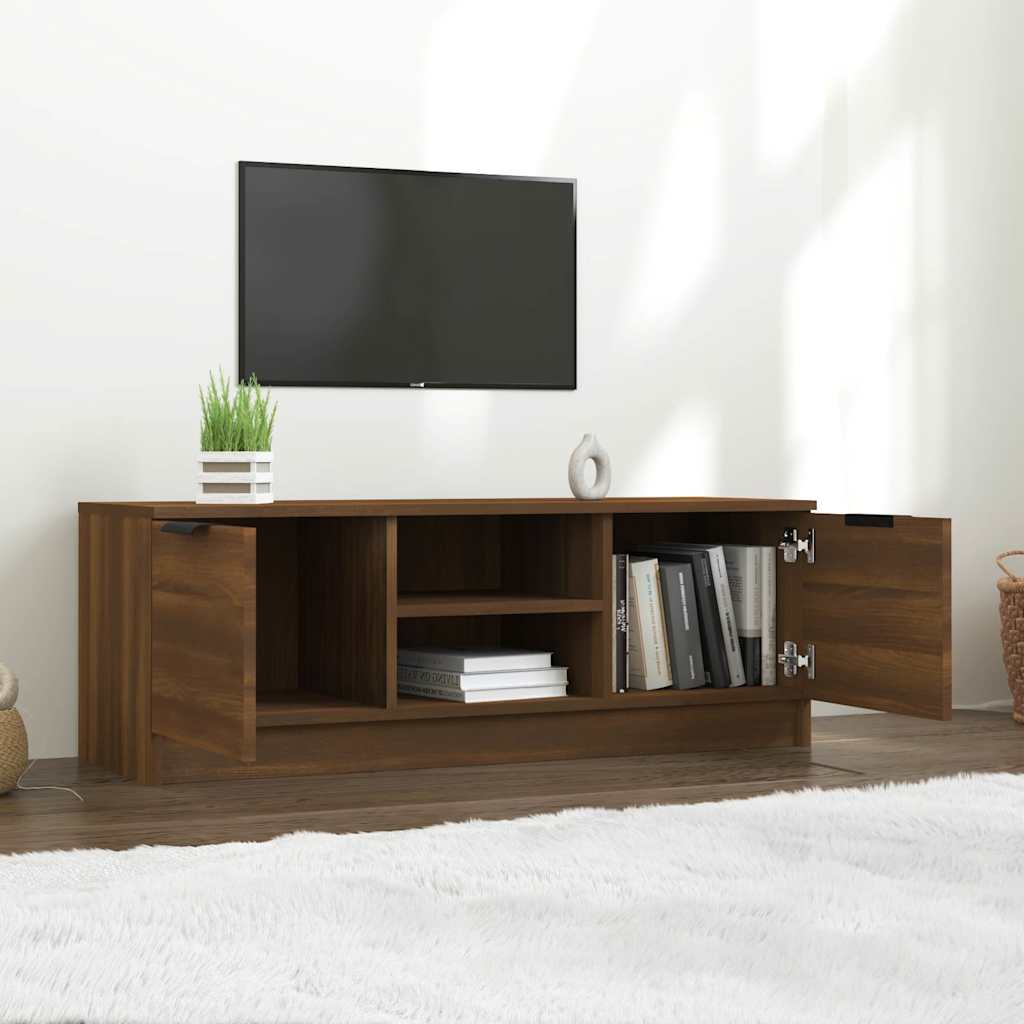 TV Cabinet Brown Oak 102x35x36.5 cm Engineered Wood