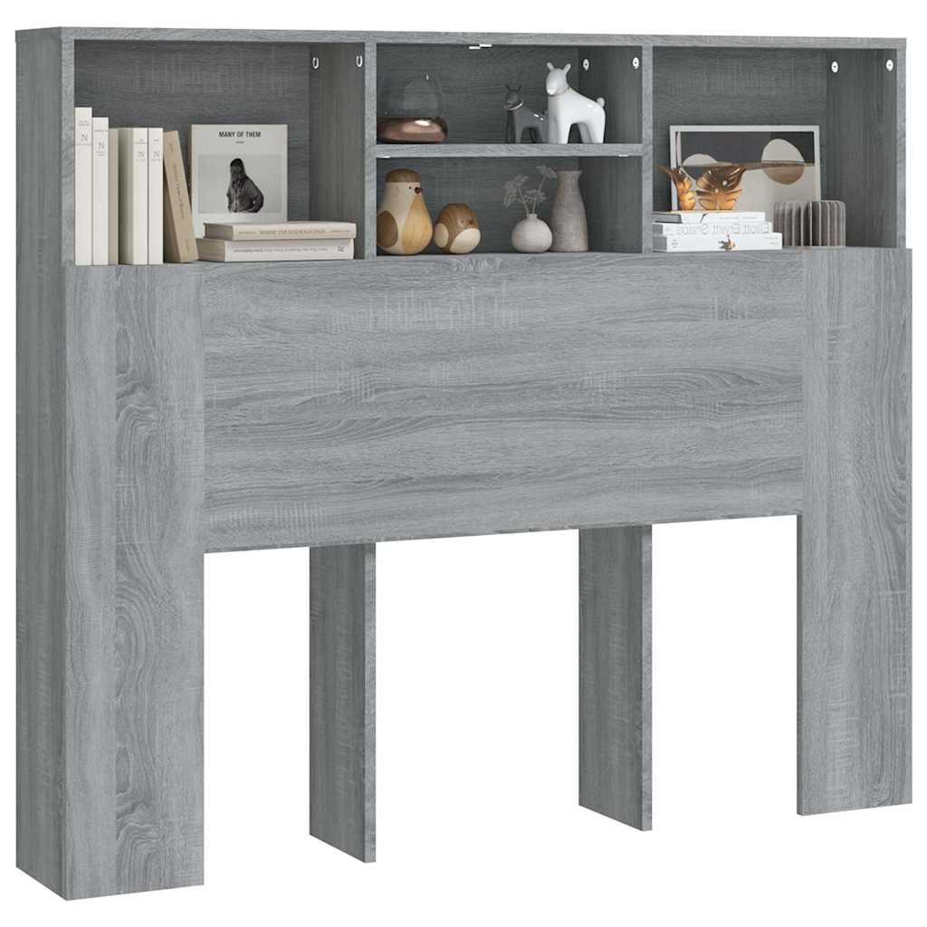 Headboard Cabinet Grey Sonoma 120 cm