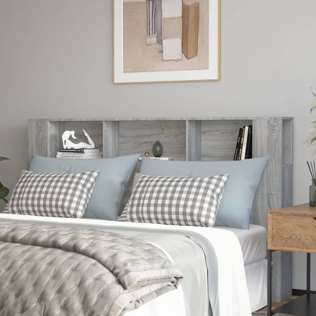 Headboard Cabinet Grey Sonoma 180x18.5x104.5 cm