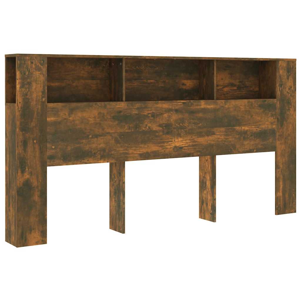 Headboard Cabinet Smoked Oak 200 cm