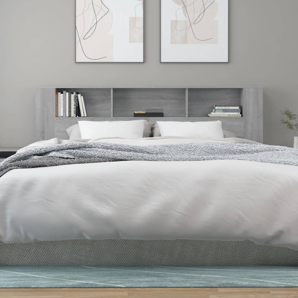 Headboard Cabinet Grey Sonoma 200x18.5x104.5 cm