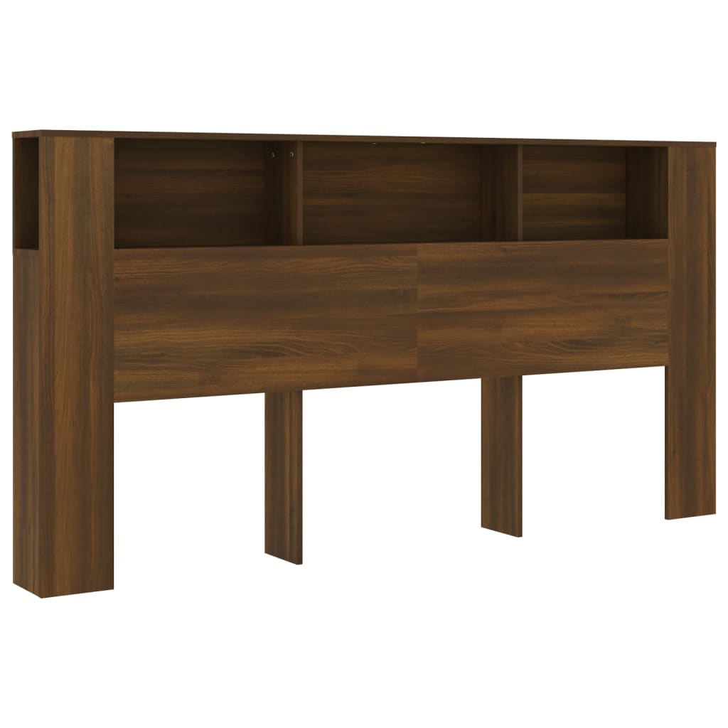 Headboard Cabinet Brown Oak 200x18.5x104.5 cm