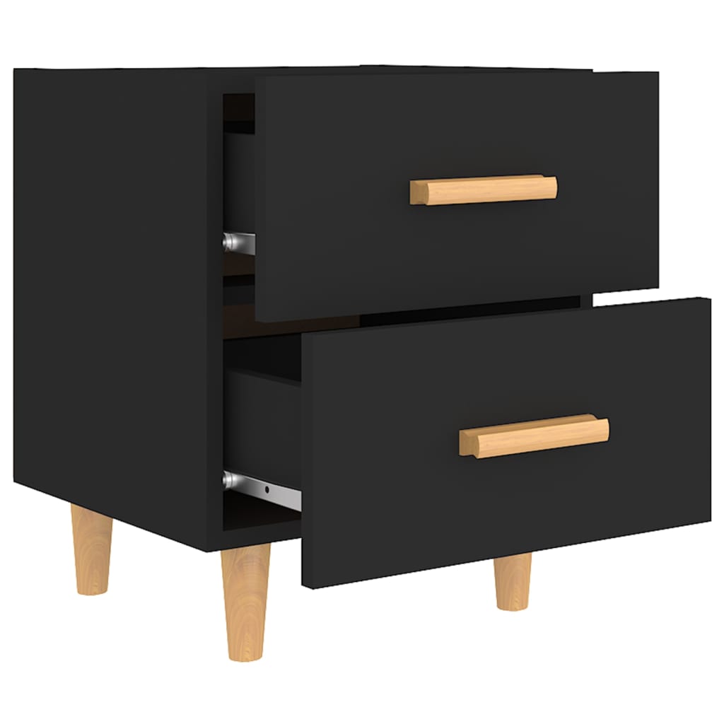 Bed Cabinet Black 40x35x47.5 cm