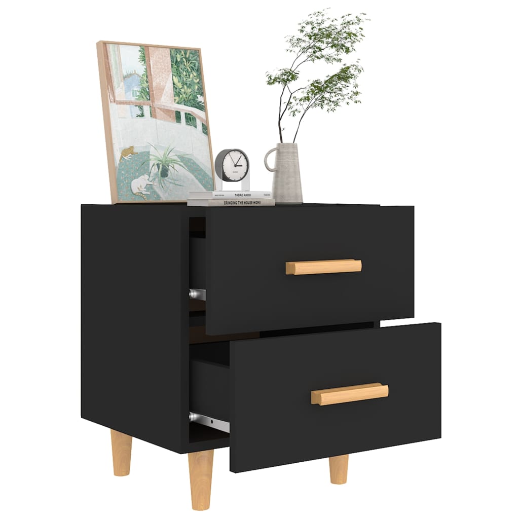 Bed Cabinet Black 40x35x47.5 cm