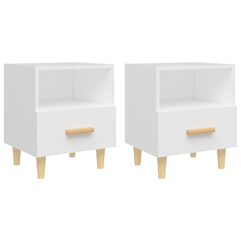 Bedside Cabinets 2 pcs White 40x35x47 cm