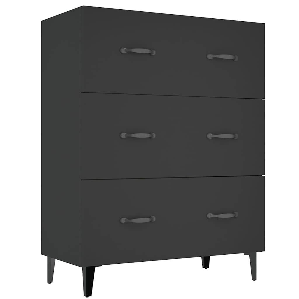 Sideboard Black 69.5x34x90 cm Engineered Wood
