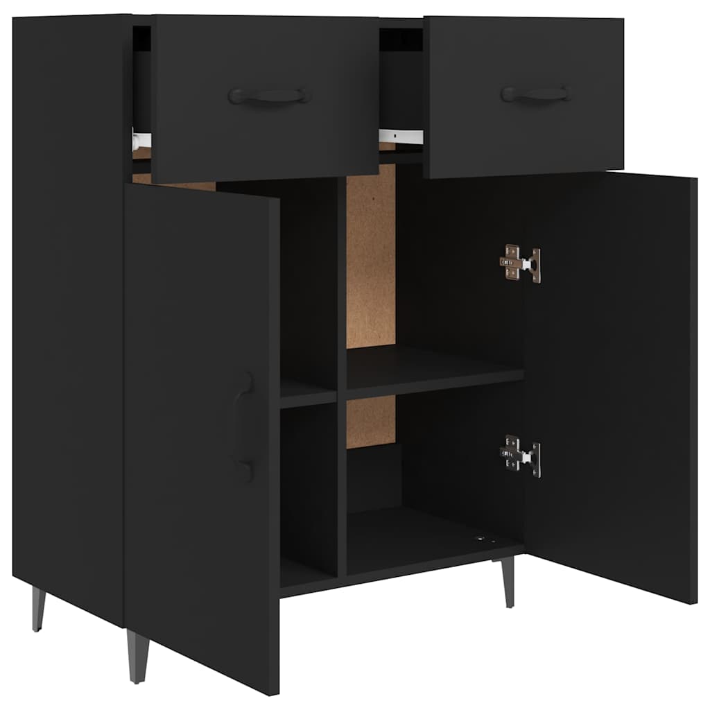 Sideboard Black 69.5x34x90 cm Engineered Wood