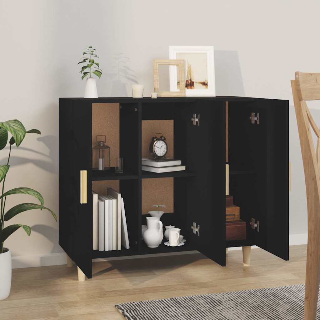 Sideboard Black 90x34x80 cm Engineered Wood