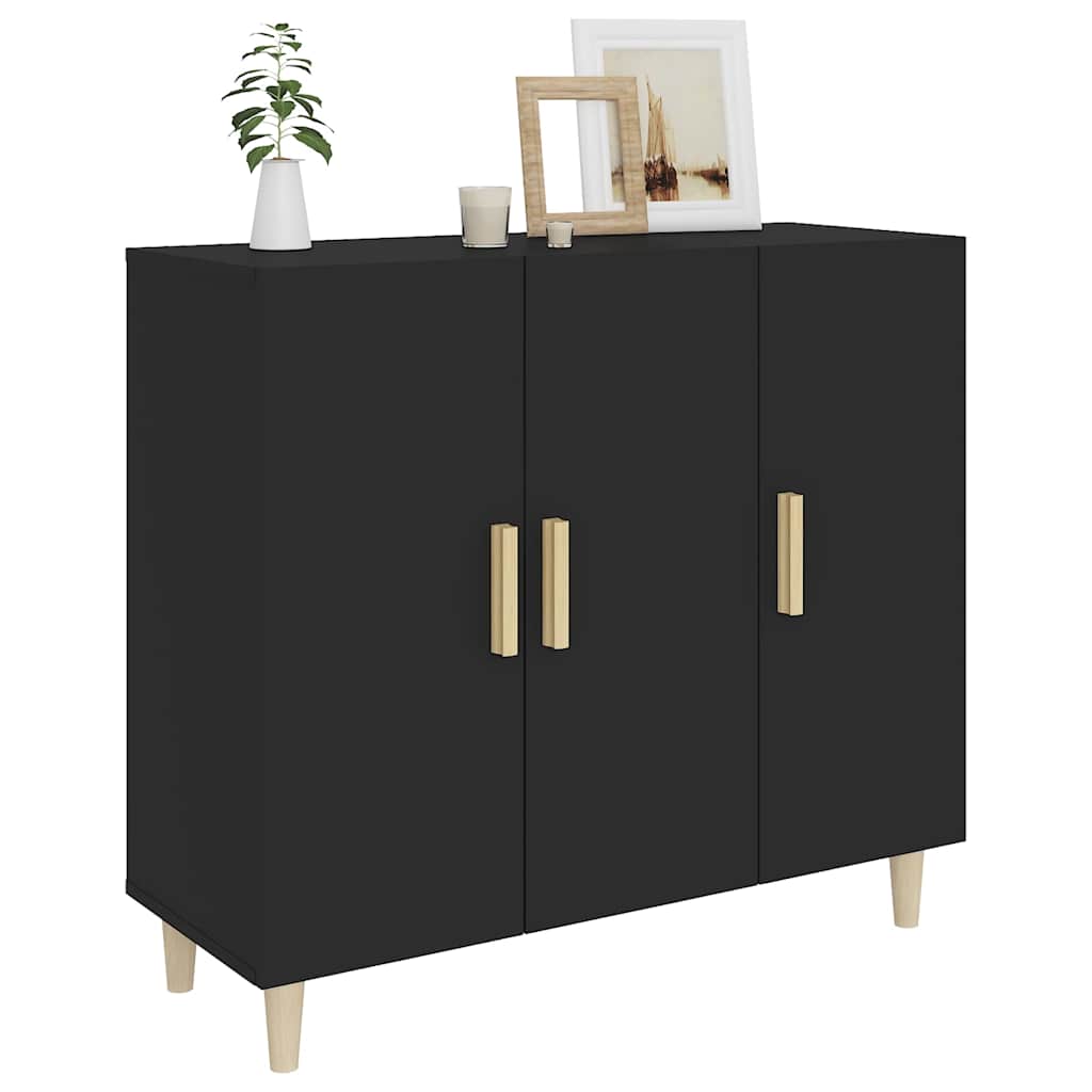 Sideboard Black 90x34x80 cm Engineered Wood