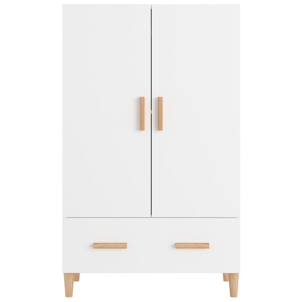 Highboard High Gloss White 70x31x115 cm Engineered Wood