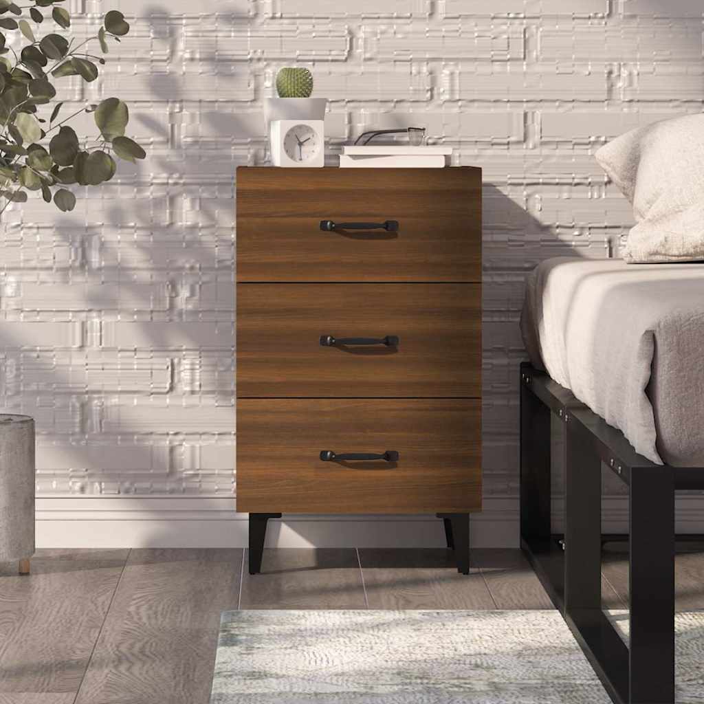 Bedside Cabinet Brown Oak 40x40x66 cm Engineered Wood