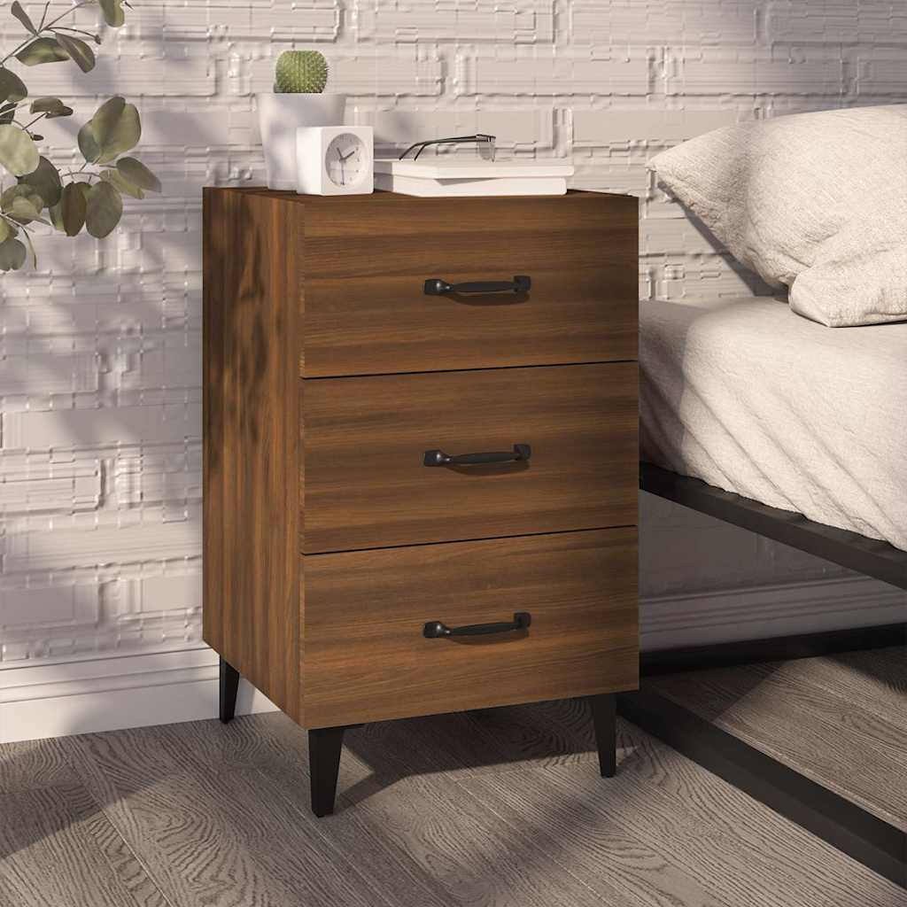 Bedside Cabinet Brown Oak 40x40x66 cm Engineered Wood