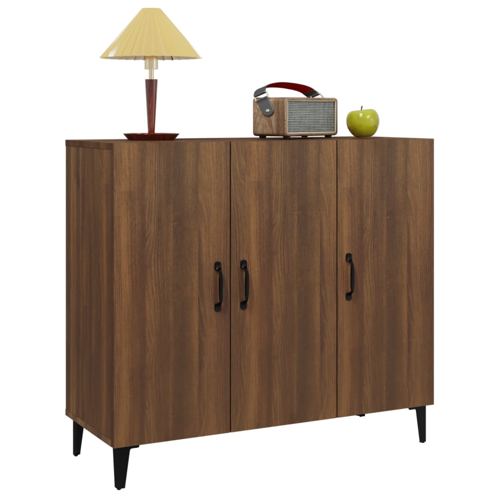 Sideboard Brown Oak 90x34x80 cm Engineered Wood