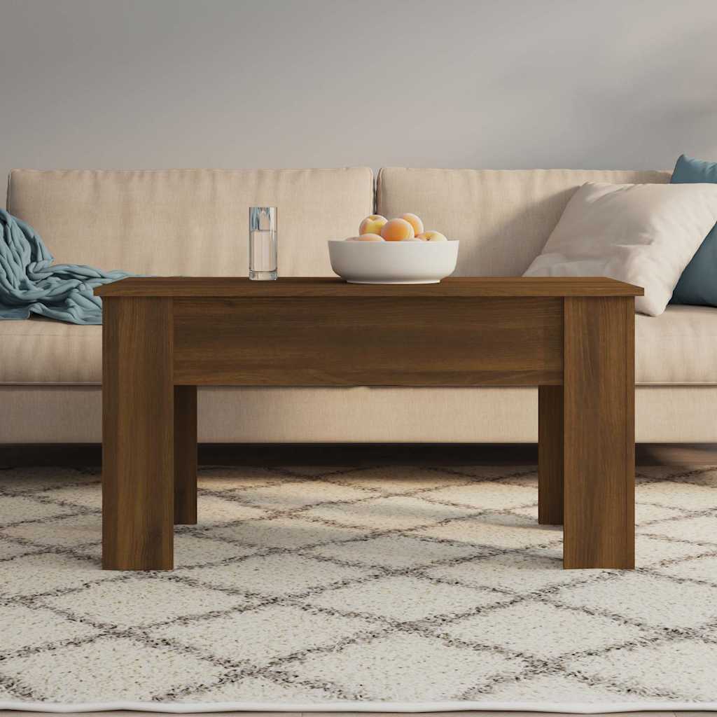 Coffee Table Brown Oak 101x49x52 cm Engineered Wood