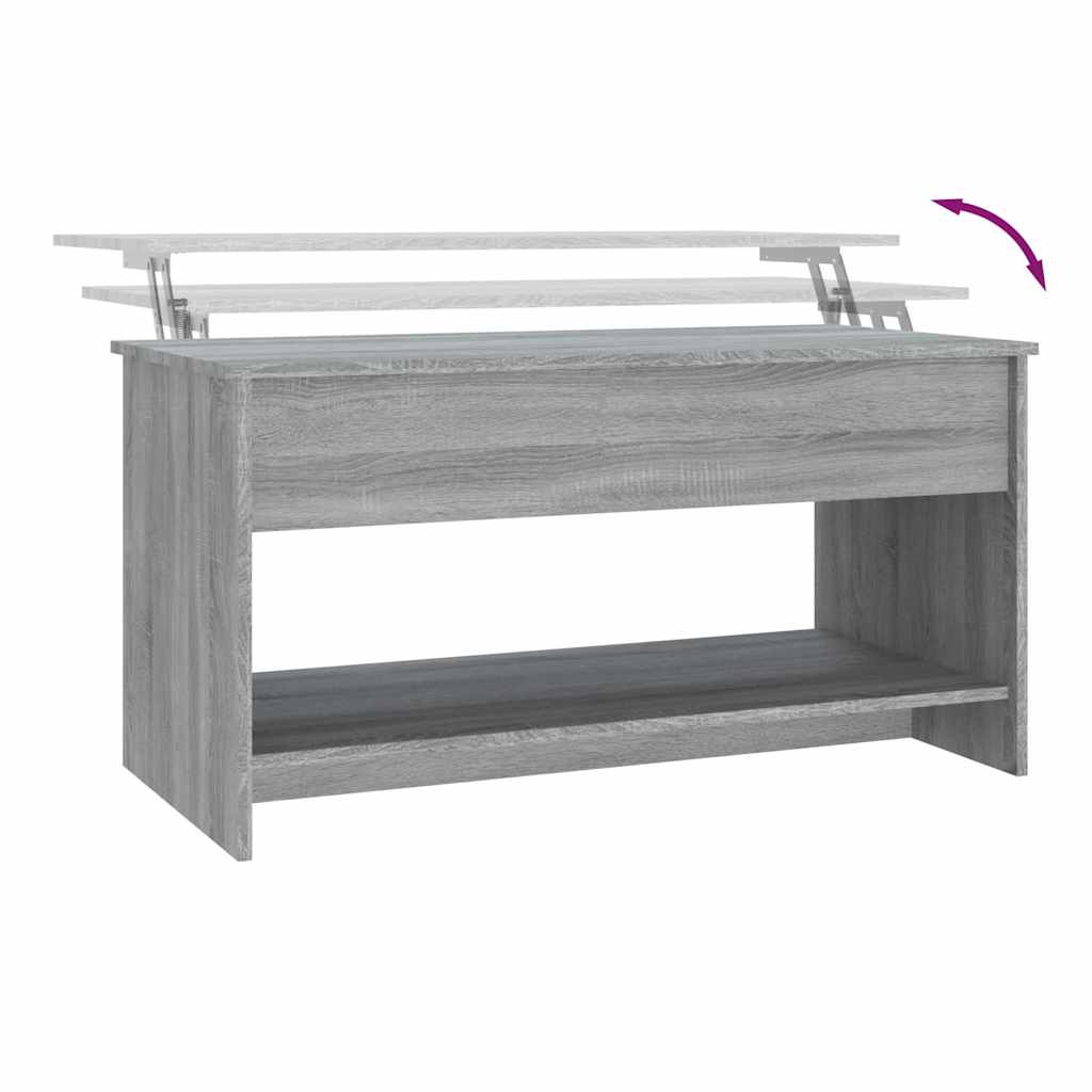 Coffee Table Grey Sonoma 102x50x52.5 cm Engineered Wood