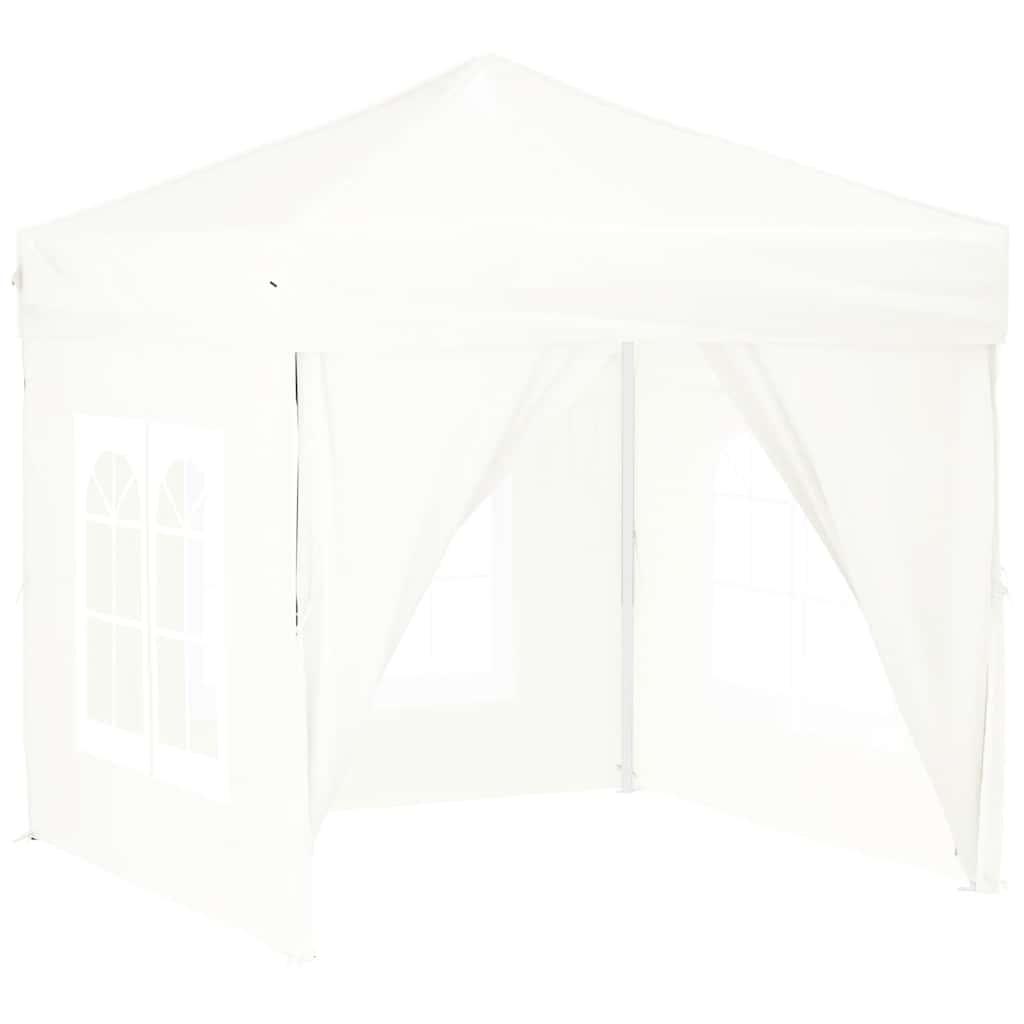 Folding Party Tent with Sidewalls White 2x2 m