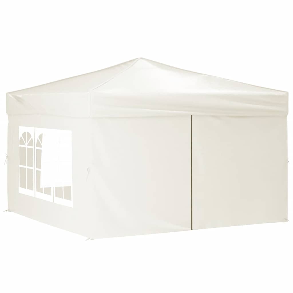 Folding Party Tent with Sidewalls Cream 3x3 m