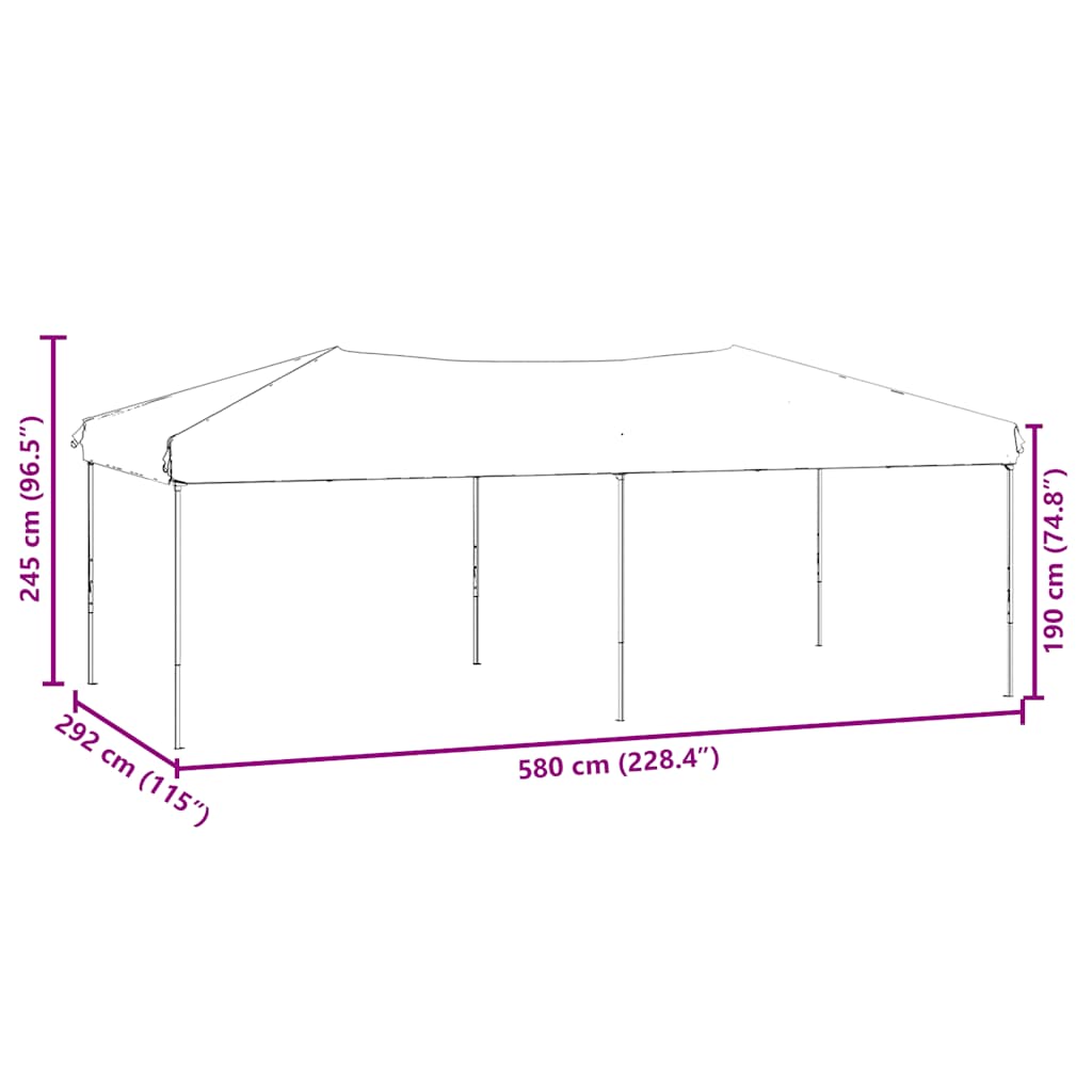 Folding Party Tent with Sidewalls Cream 3x6 m