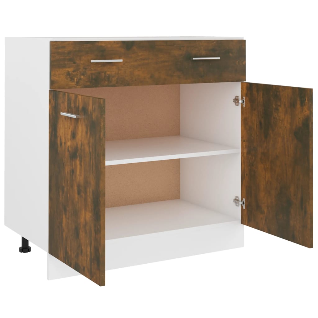 Drawer Bottom Cabinet Lyon Smoked Oak 80x46x81.5 cm Engineered Wood