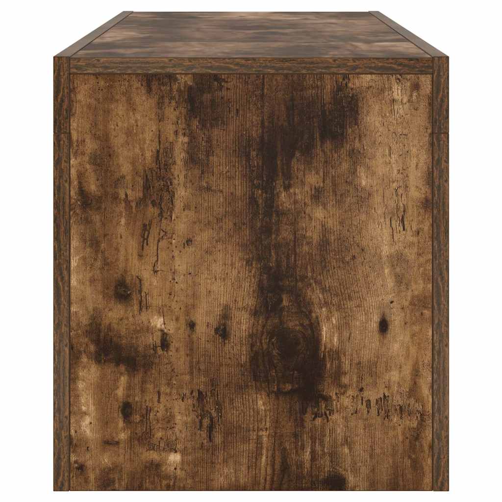 TV Cabinet with LED Lights Smoked Oak 120x35x40 cm