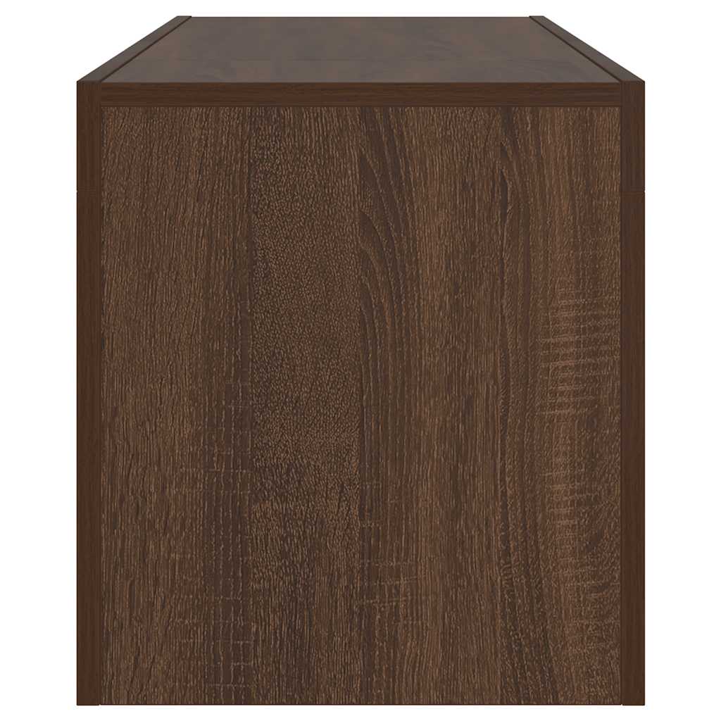 TV Cabinet with LED Lights Brown Oak 120x35x40 cm