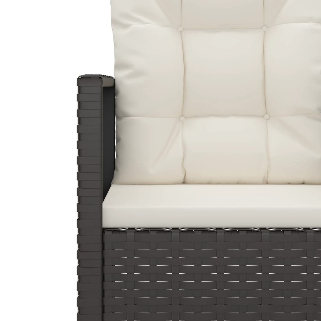 4 Piece Outdoor Lounge Set with Cushions Poly Rattan Black