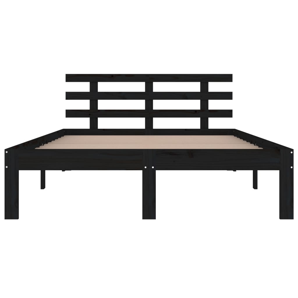 Bed Frame without Mattress Black 135x190 cm
