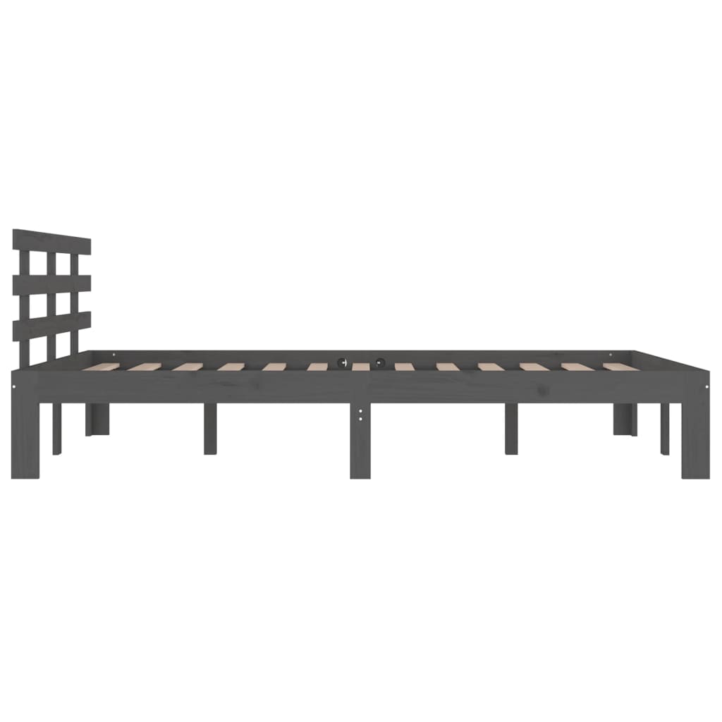 Bed Frame without Mattress Grey Solid Wood 150x200 cm