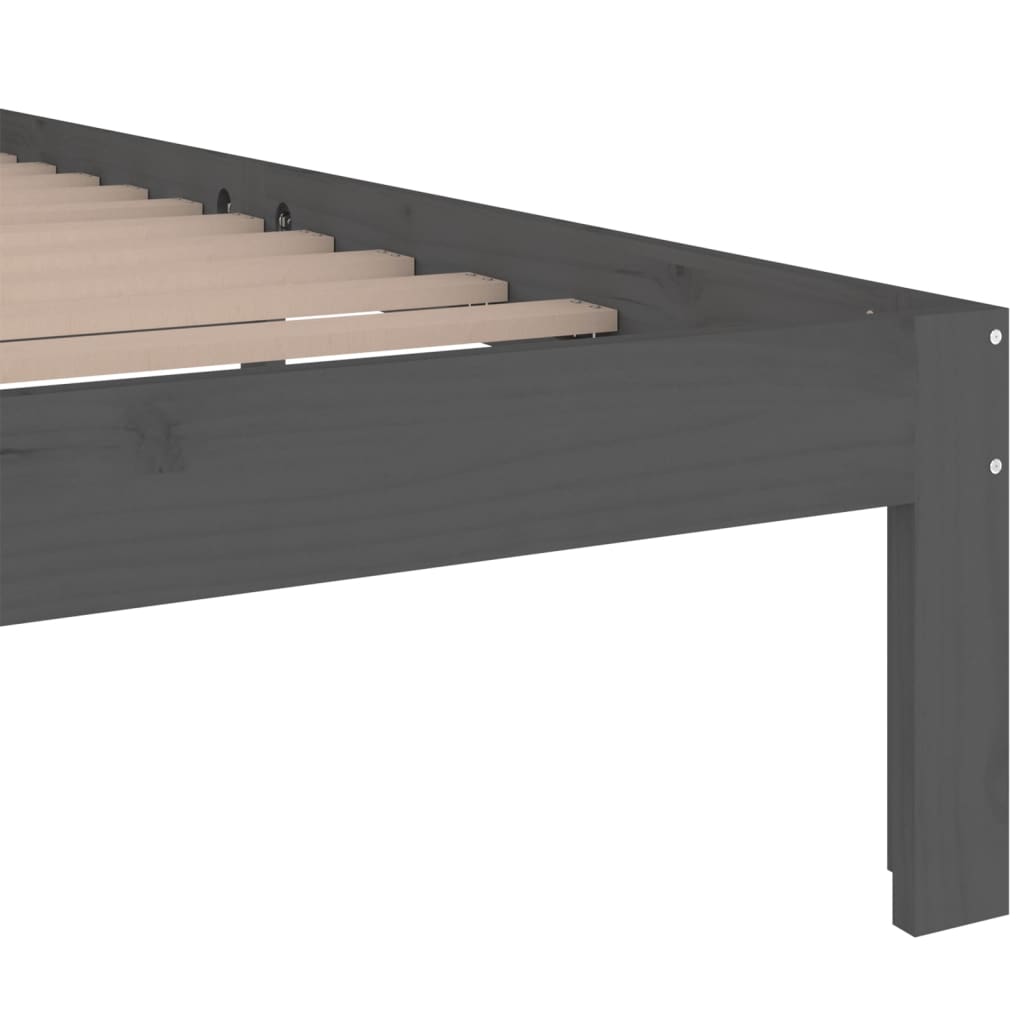 Bed Frame without Mattress Grey Solid Wood 150x200 cm