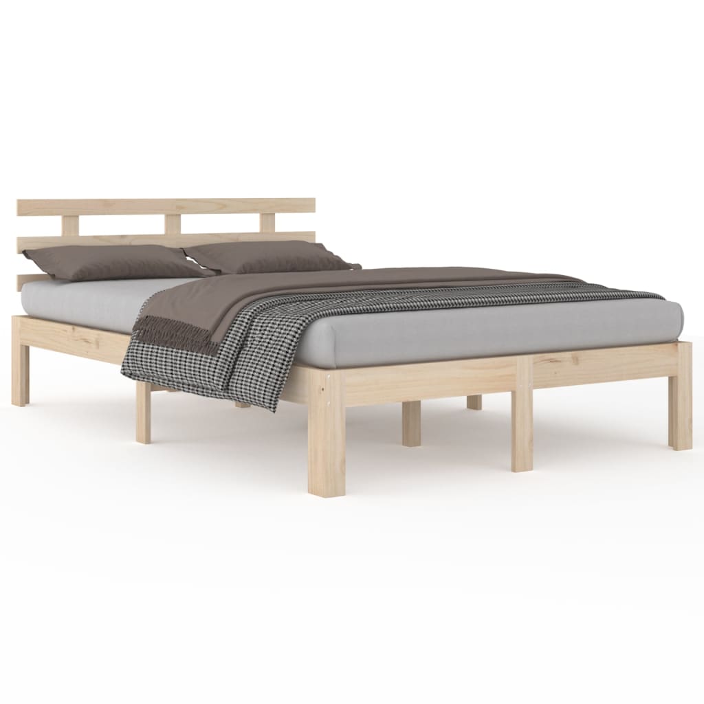 Bed Frame without Mattress Solid Wood 183x203 cm King